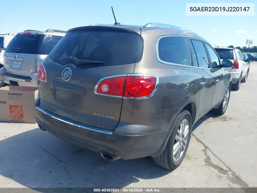 2009 Buick Enclave Cxl VIN: 5GAER23D19J220147 Lot: 40363651