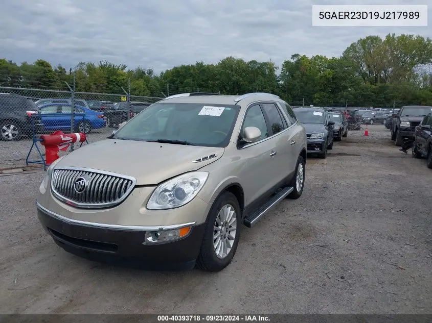 2009 Buick Enclave Cxl VIN: 5GAER23D19J217989 Lot: 40393718