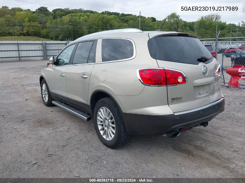 2009 Buick Enclave Cxl VIN: 5GAER23D19J217989 Lot: 40393718