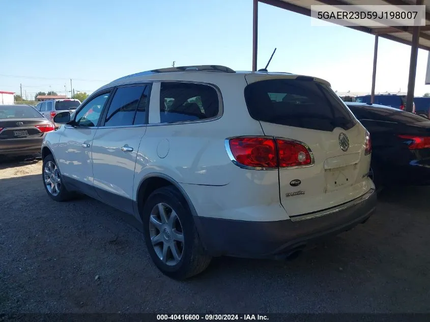 2009 Buick Enclave Cxl VIN: 5GAER23D59J198007 Lot: 40416600