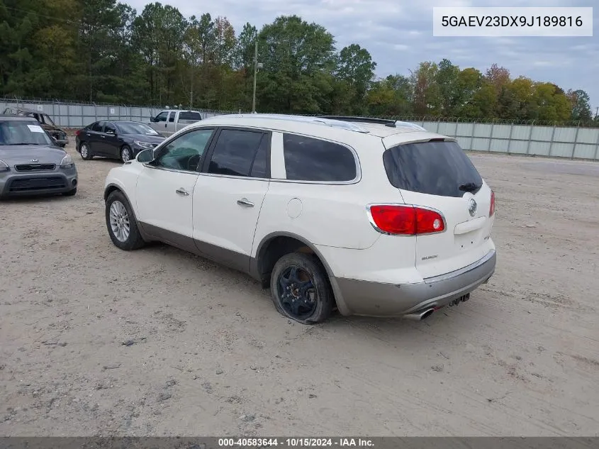 2009 Buick Enclave Cxl VIN: 5GAEV23DX9J189816 Lot: 40583644