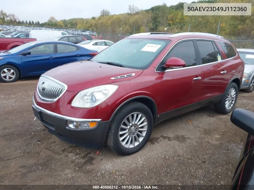 2009 Buick Enclave Cxl VIN: 5GAEV23D49J112360 Lot: 40588212