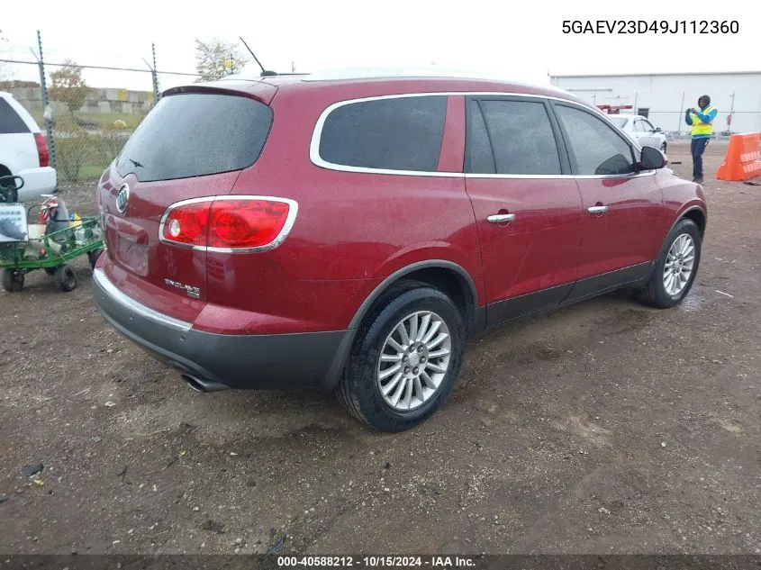 2009 Buick Enclave Cxl VIN: 5GAEV23D49J112360 Lot: 40588212