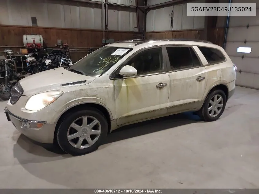 2009 Buick Enclave Cxl VIN: 5GAEV23D49J135024 Lot: 40610712