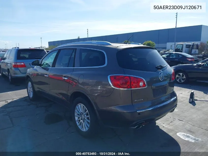 2009 Buick Enclave Cxl VIN: 5GAER23D09J120671 Lot: 40753493