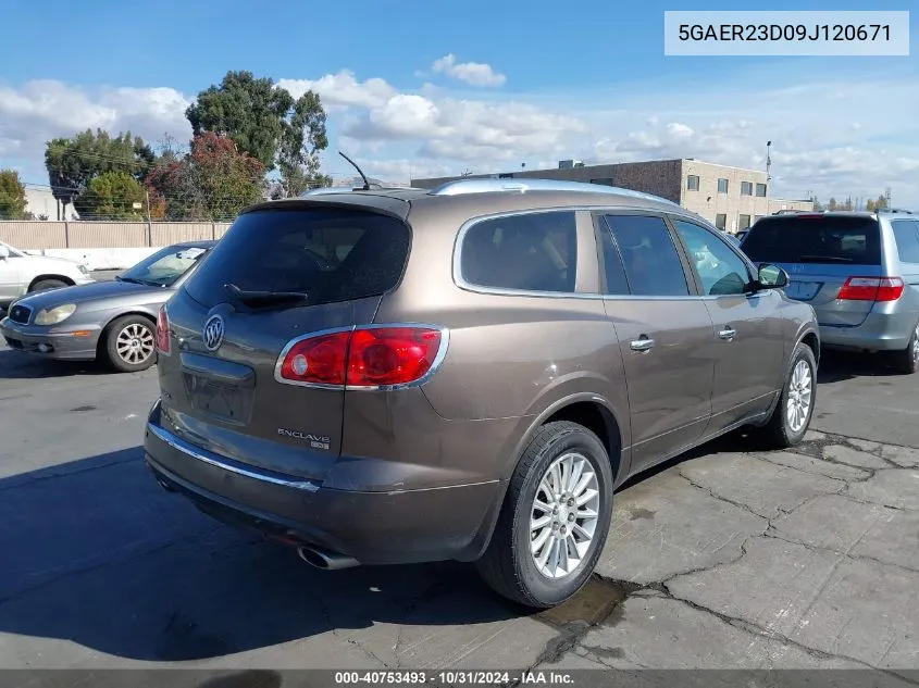 2009 Buick Enclave Cxl VIN: 5GAER23D09J120671 Lot: 40753493