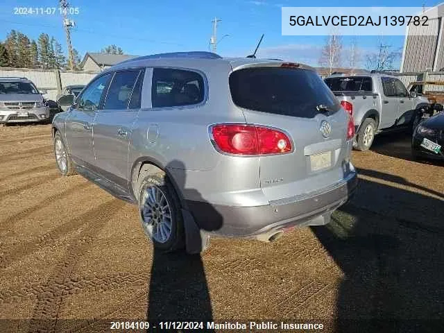 2010 Buick Enclave Cxl VIN: 5GALVCED2AJ139782 Lot: 20184109