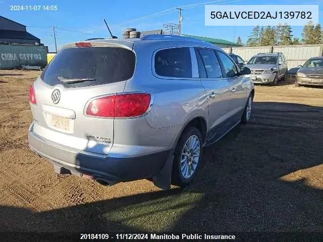 2010 Buick Enclave Cxl VIN: 5GALVCED2AJ139782 Lot: 20184109