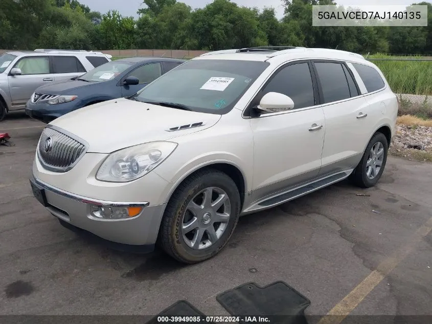 2010 Buick Enclave 2Xl VIN: 5GALVCED7AJ140135 Lot: 39949085