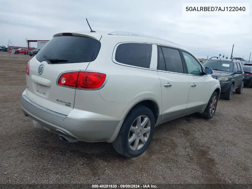 2010 Buick Enclave 1Xl VIN: 5GALRBED7AJ122040 Lot: 40281630