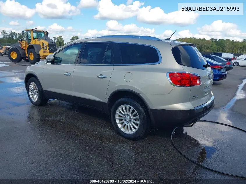 2010 Buick Enclave 1Xl VIN: 5GALRBED3AJ215993 Lot: 40420709