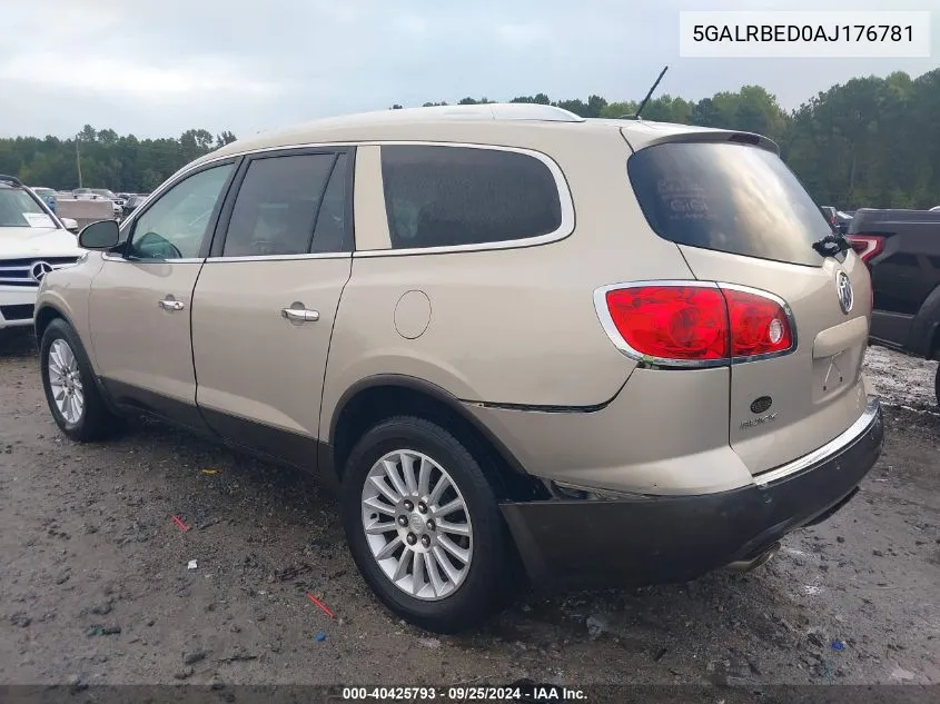 2010 Buick Enclave 1Xl VIN: 5GALRBED0AJ176781 Lot: 40425793