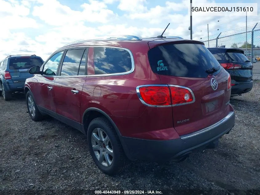 2010 Buick Enclave 2Xl VIN: 5GALVCED0AJ151610 Lot: 40443949