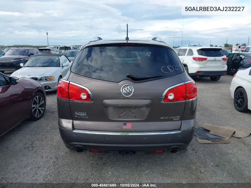 2010 Buick Enclave Cxl VIN: 5GALRBED3AJ232227 Lot: 40481660