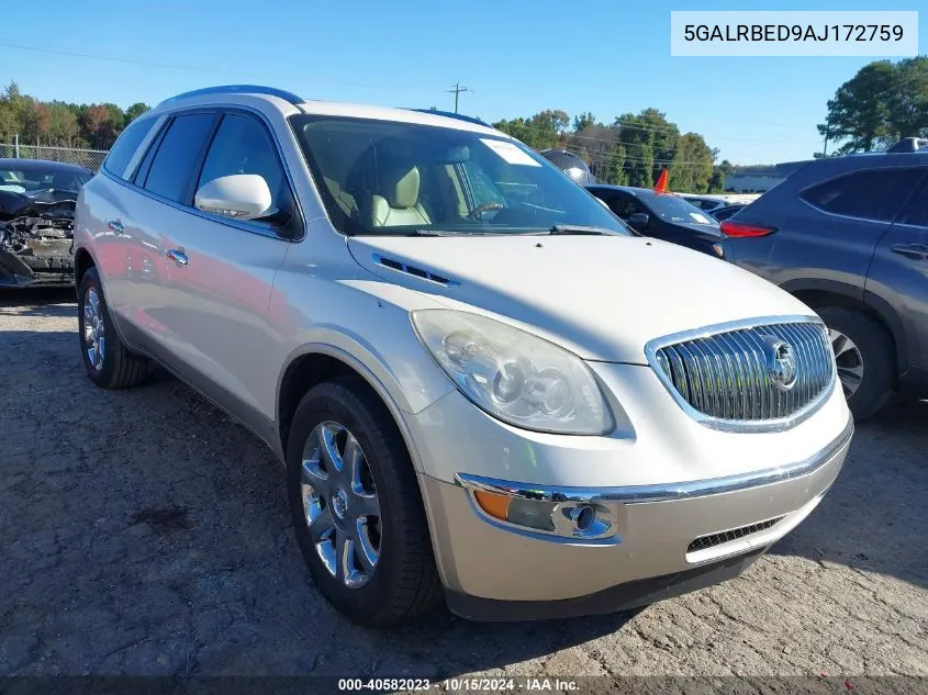 2010 Buick Enclave 1Xl VIN: 5GALRBED9AJ172759 Lot: 40582023