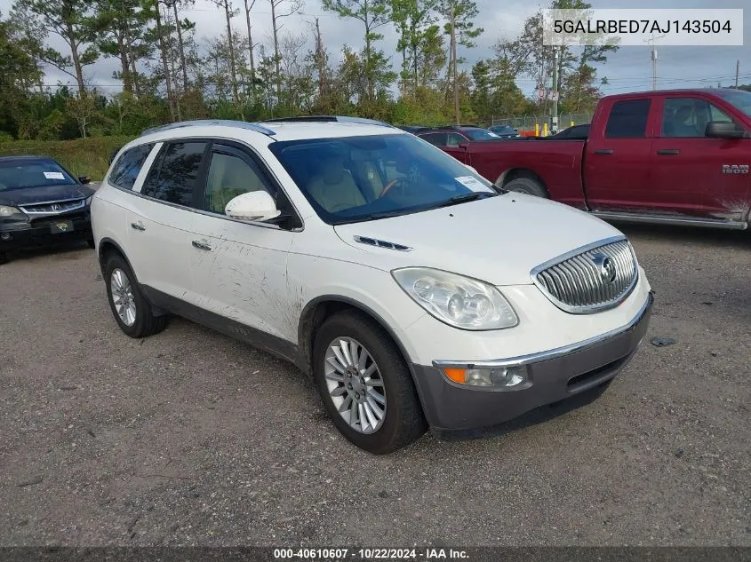 2010 Buick Enclave 1Xl VIN: 5GALRBED7AJ143504 Lot: 40610607