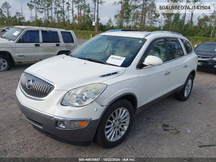 2010 Buick Enclave 1Xl VIN: 5GALRBED7AJ143504 Lot: 40610607