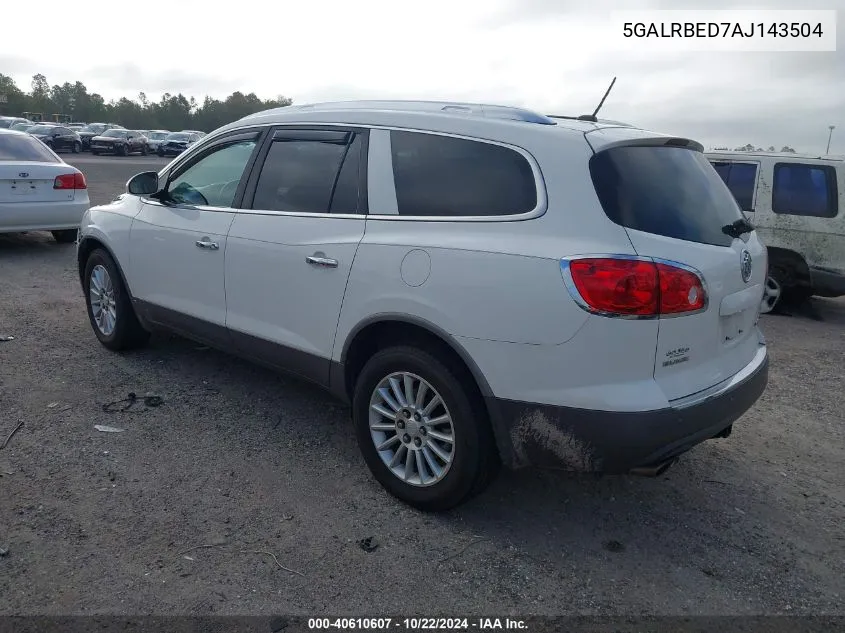 2010 Buick Enclave 1Xl VIN: 5GALRBED7AJ143504 Lot: 40610607