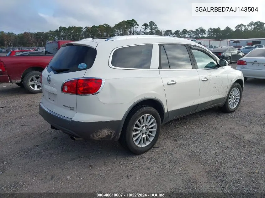 2010 Buick Enclave 1Xl VIN: 5GALRBED7AJ143504 Lot: 40610607