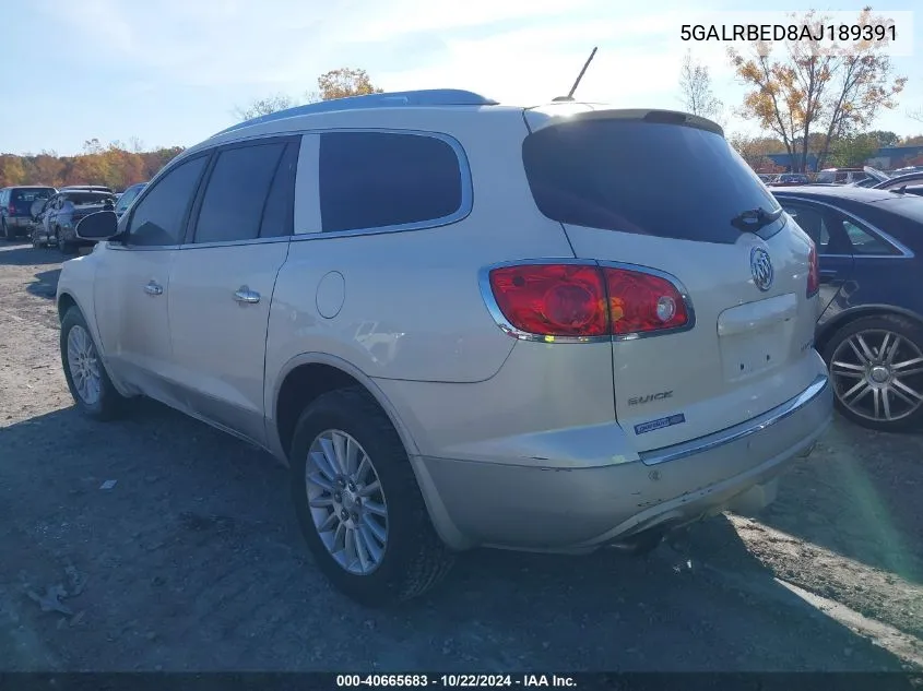 2010 Buick Enclave 1Xl VIN: 5GALRBED8AJ189391 Lot: 40665683