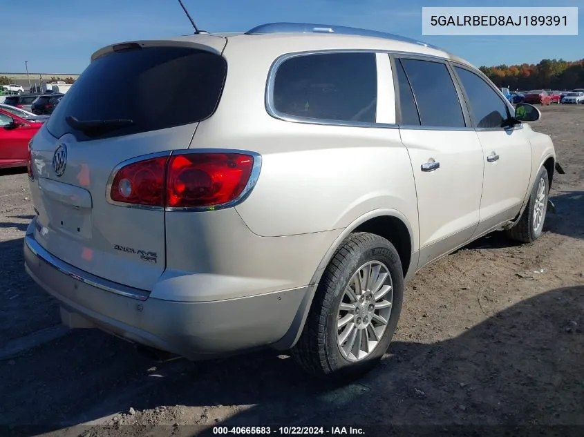 2010 Buick Enclave 1Xl VIN: 5GALRBED8AJ189391 Lot: 40665683