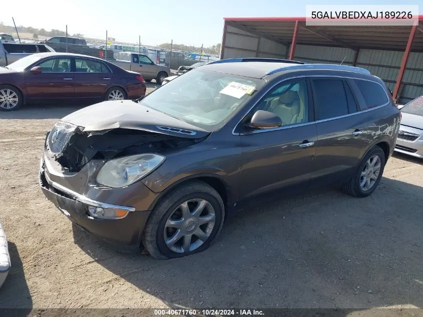 2010 Buick Enclave Cxl VIN: 5GALVBEDXAJ189226 Lot: 40671760