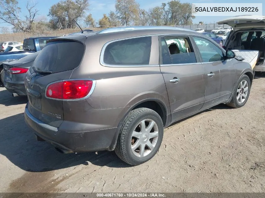 2010 Buick Enclave Cxl VIN: 5GALVBEDXAJ189226 Lot: 40671760