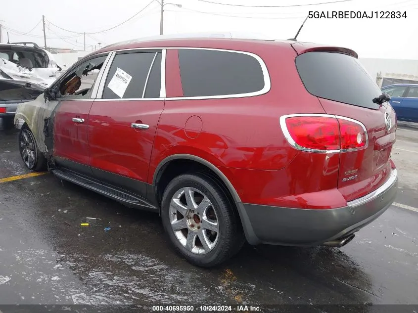 2010 Buick Enclave Cxl VIN: 5GALRBED0AJ122834 Lot: 40695950