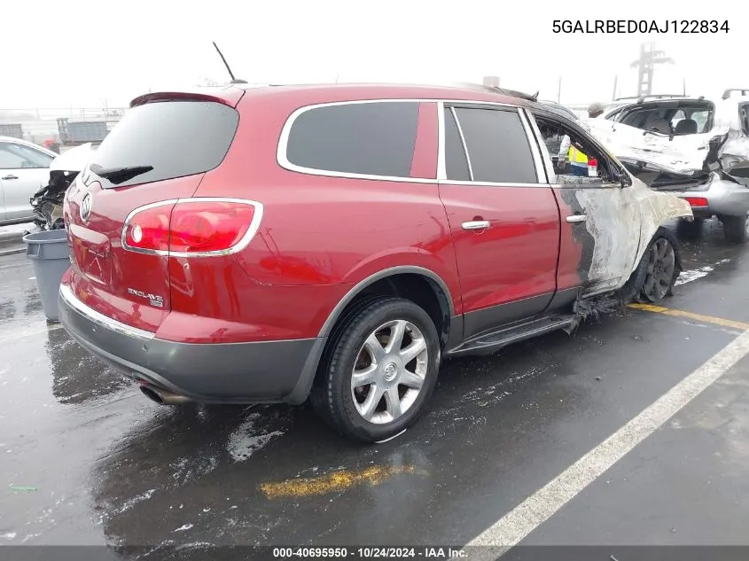 2010 Buick Enclave Cxl VIN: 5GALRBED0AJ122834 Lot: 40695950