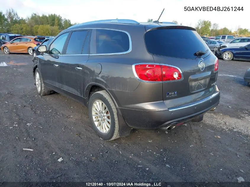 2011 Buick Enclave VIN: 5GAKVBED4BJ261244 Lot: 12120140