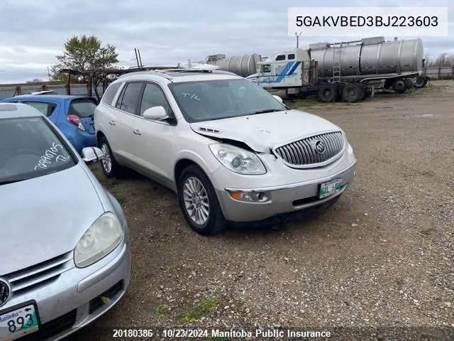 2011 Buick Enclave Cxl VIN: 5GAKVBED3BJ223603 Lot: 20180386