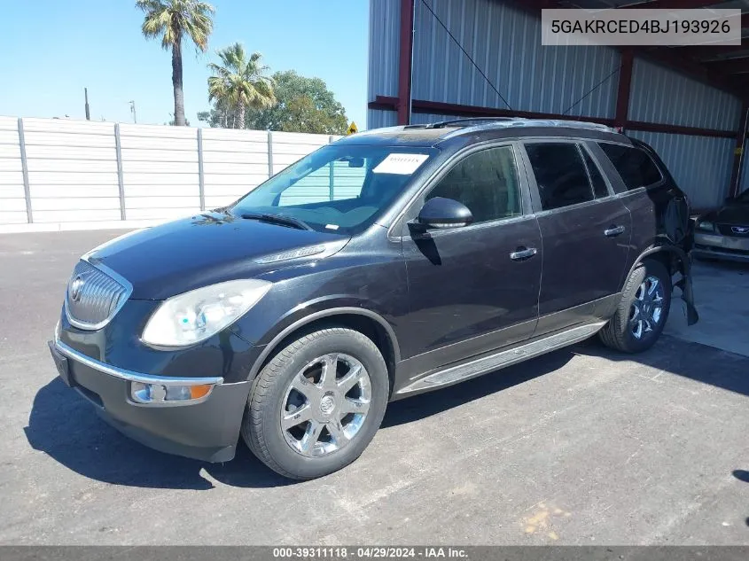 2011 Buick Enclave 2Xl VIN: 5GAKRCED4BJ193926 Lot: 39311118