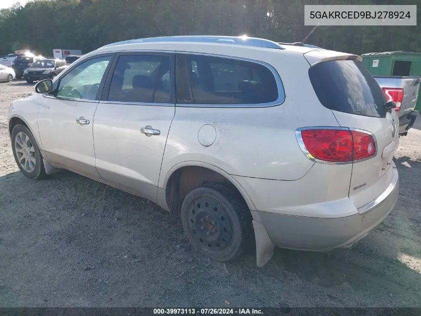 2011 Buick Enclave 2Xl VIN: 5GAKRCED9BJ278924 Lot: 39973113