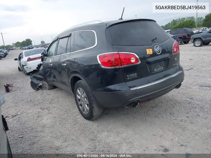 2011 Buick Enclave Cxl VIN: 5GAKRBED5BJ419563 Lot: 40113054