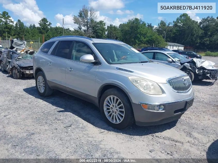 2011 Buick Enclave 1Xl VIN: 5GAKRBED7BJ411920 Lot: 40222319