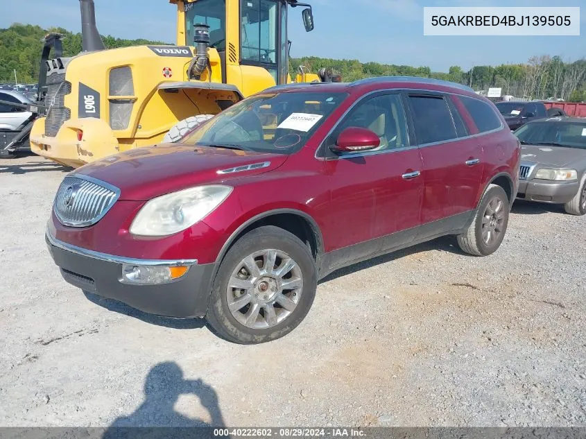 2011 Buick Enclave 1Xl VIN: 5GAKRBED4BJ139505 Lot: 40222602