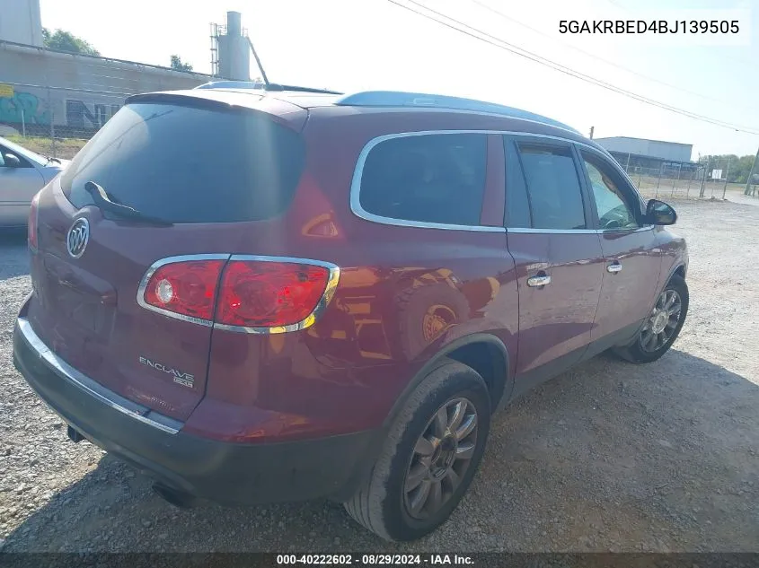 2011 Buick Enclave 1Xl VIN: 5GAKRBED4BJ139505 Lot: 40222602