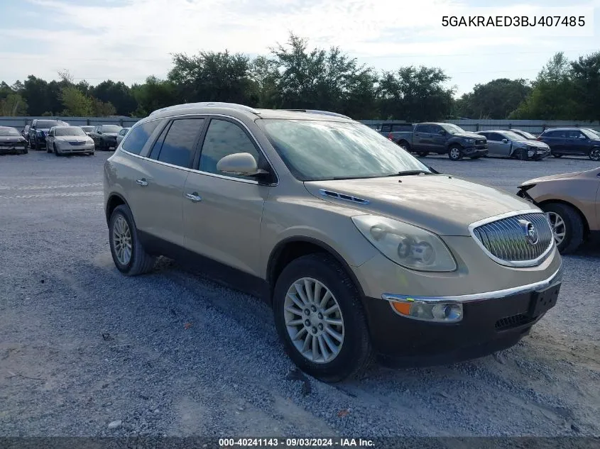 5GAKRAED3BJ407485 2011 Buick Enclave Cx