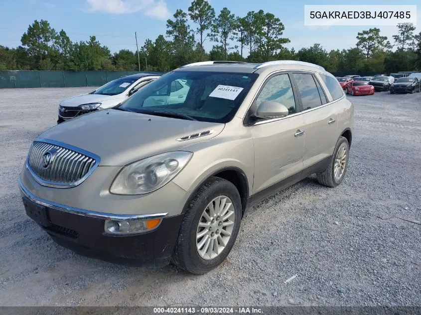 5GAKRAED3BJ407485 2011 Buick Enclave Cx