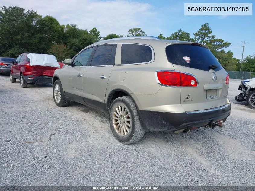 2011 Buick Enclave Cx VIN: 5GAKRAED3BJ407485 Lot: 40241143