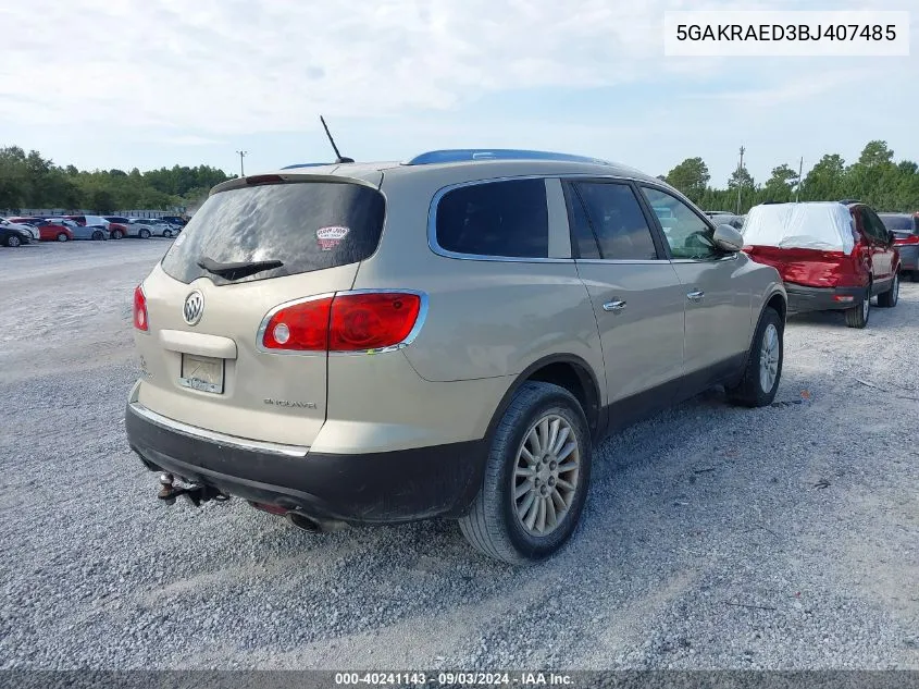 2011 Buick Enclave Cx VIN: 5GAKRAED3BJ407485 Lot: 40241143