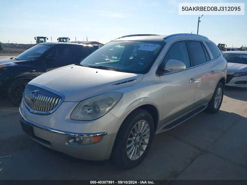 2011 Buick Enclave Cxl VIN: 5GAKRBED0BJ312095 Lot: 40307991