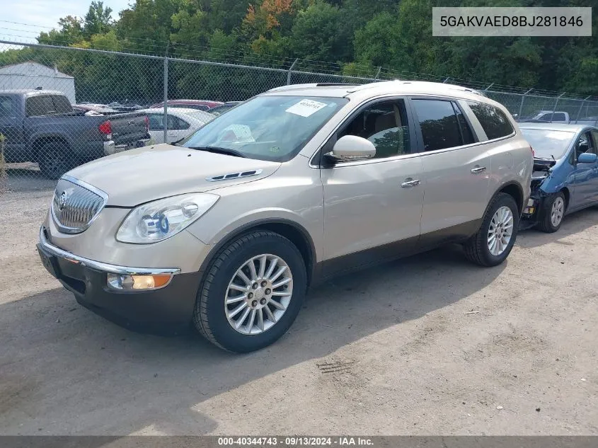 5GAKVAED8BJ281846 2011 Buick Enclave Cx