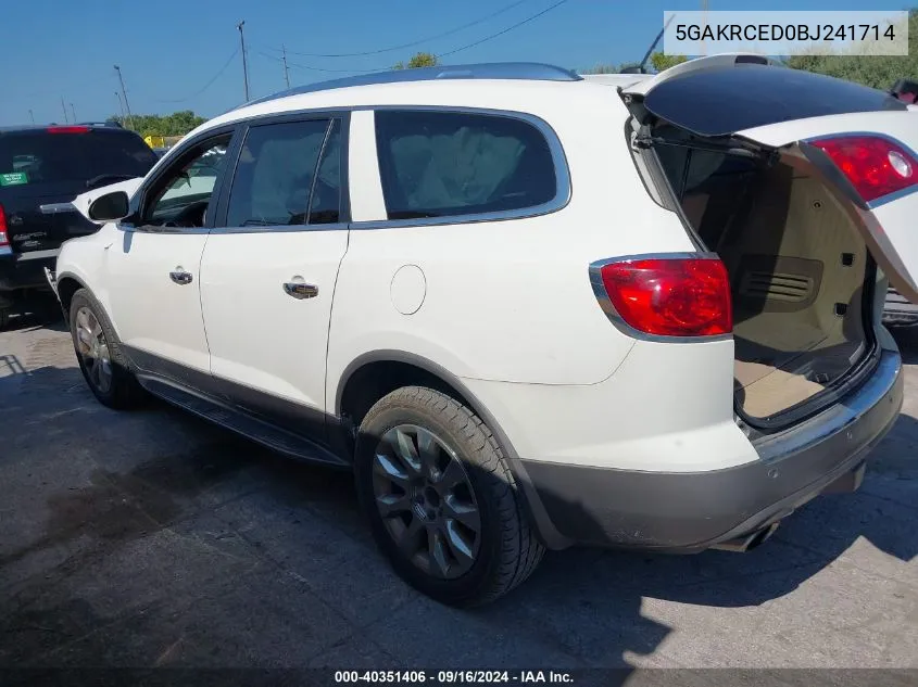 2011 Buick Enclave Cxl VIN: 5GAKRCED0BJ241714 Lot: 40351406