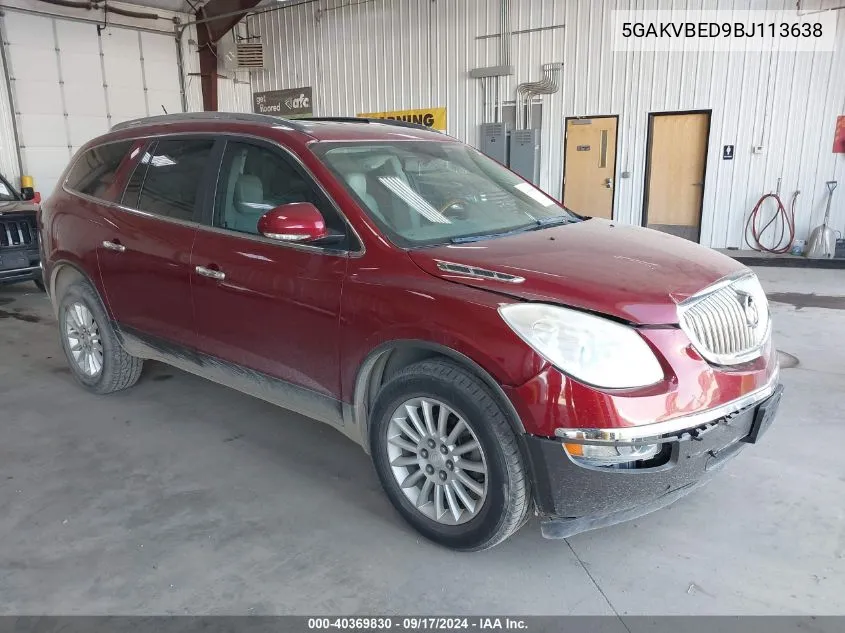 2011 Buick Enclave 1Xl VIN: 5GAKVBED9BJ113638 Lot: 40369830