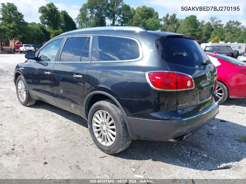 2011 Buick Enclave 1Xl VIN: 5GAKVBED7BJ270195 Lot: 40387658