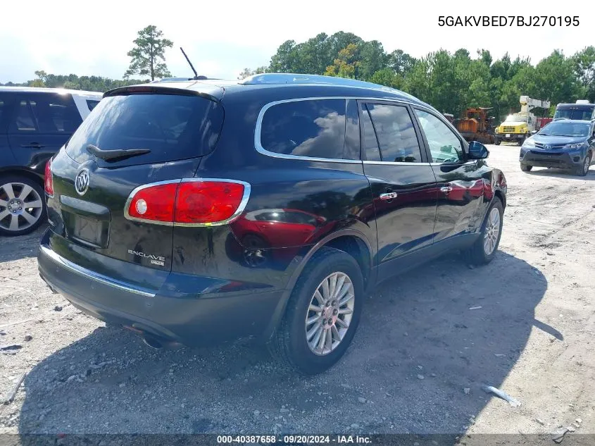 2011 Buick Enclave 1Xl VIN: 5GAKVBED7BJ270195 Lot: 40387658