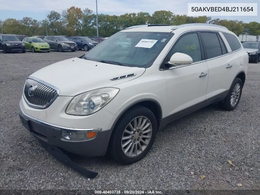 2011 Buick Enclave 1Xl VIN: 5GAKVBED4BJ211654 Lot: 40403735