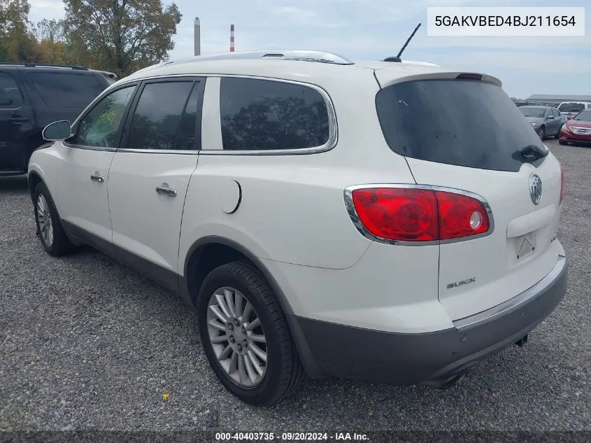 2011 Buick Enclave 1Xl VIN: 5GAKVBED4BJ211654 Lot: 40403735