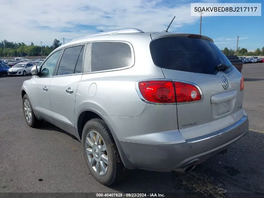 2011 Buick Enclave 1Xl VIN: 5GAKVBED8BJ217117 Lot: 40407628